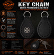 Milwaukee Leather Black Iron Cross Pewter Emblem Key Chain - MLA9518