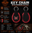 Milwaukee Leather Black -Red Butterfly Pewter Emblem Key Chain - MLA9521
