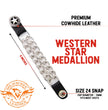 Milwaukee Leather Western Star Medallion Vest Extender - Double Chrome Chains Genuine Leather 6.5" Extension 4-PCS MLA6001SET