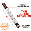 Milwaukee Leather Thin Red Line Medallion Vest Extender - Double Chrome Chains Genuine Leather 6.5" Extension 4-PCS MLA6028SET