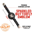 Milwaukee Leather Spark Medallion Vest Extender Genuine Leather Braided Strap 6.5" Extension 4-PCS MLA6068SET