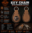 Milwaukee Leather Brown Second Amendment Pewter Emblem Key Chain - MLA9502