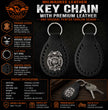 Milwaukee Leather Black Police Badge Pewter Emblem Key Chain - MLA9501
