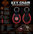 Milwaukee Leather Key Chain with Leather Original Pewter Emblem