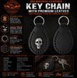 Milwaukee Leather Black Skull Head Pewter Emblem Key Chain - MLA9505
