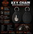 Milwaukee Leather Black Middle Finger Pewter Emblem Key Chain - MLA9508