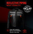 Milwaukee Leather USA MADE MLJKM5003 Men's Black Echo Premium Leather Motorcycle Jacket with Reflective Piping