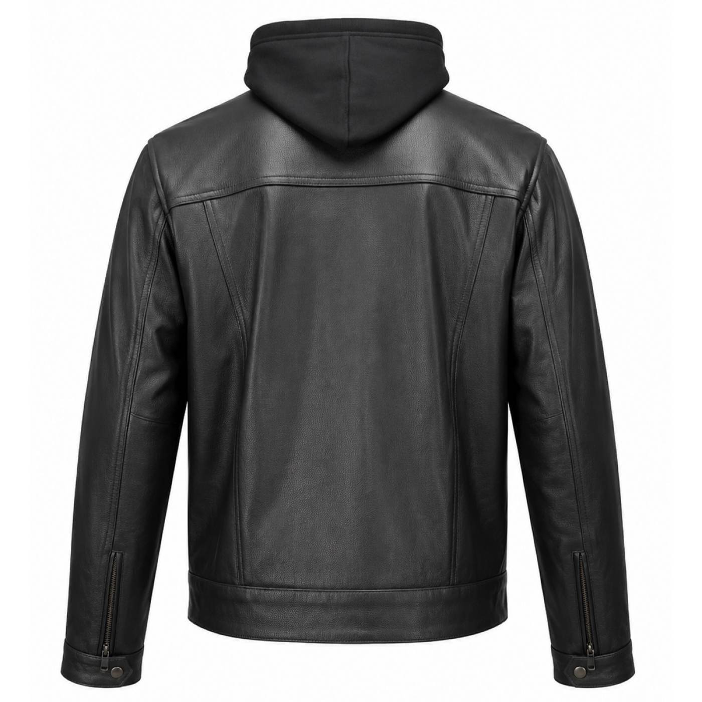 Milwaukee Leather Men's Leather Shirt Jacket with Removable Hoodie and Patch Access - MLM1614