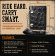 Milwaukee Leather Black Leather Crocodile-Stamped Tri-Fold Wallet, MLW7842