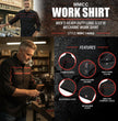 MMCC Men's Octane Long Sleeve Mechanic Shirt - Black with Red Stripe - 50-50 Cotton Poly - MMCC16002