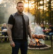 Milwaukee Motorcycle Clothing Co. Men's Rocker Black Leather Premium Club Style Riders Vest MMC30002
