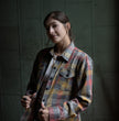 Milwaukee Leather MNG21614 Women's Gray and Red with Yellow Long Sleeve Cotton Flannel Shirt