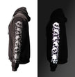 MMCC Men’s Bare Bones Hoodie - Reflective Skull Graphics Front & Back, Full Zip, 100 % Cotton - MPM1680