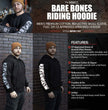 Milwaukee Leather Men's Bare Bones Black Reflective CE Armored Riding Hoodie, Shoulder and Elbow Armor - MPM1797