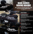 Milwaukee Leather Men's Bare Bones Black Reflective CE Armored Riding Hoodie, Shoulder and Elbow Armor - MPM1798