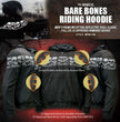 Milwaukee Leather Men's Bare Bones Black Reflective CE Armored Riding Hoodie, Shoulder and Elbow Armor - MPM1798