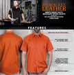 Milwaukee Leather MDM11686 Men’s OrangeButton-Up Heavy-Duty Work Shirt - Classic Mechanic Shirt w/ Pockets
