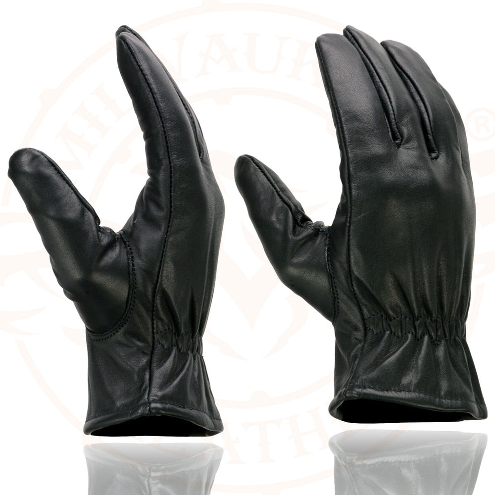 Milwaukee Leather SH734 Men's Black Thermal Lined Leather Motorcycle Gloves w/ Cinch Wrist Closure