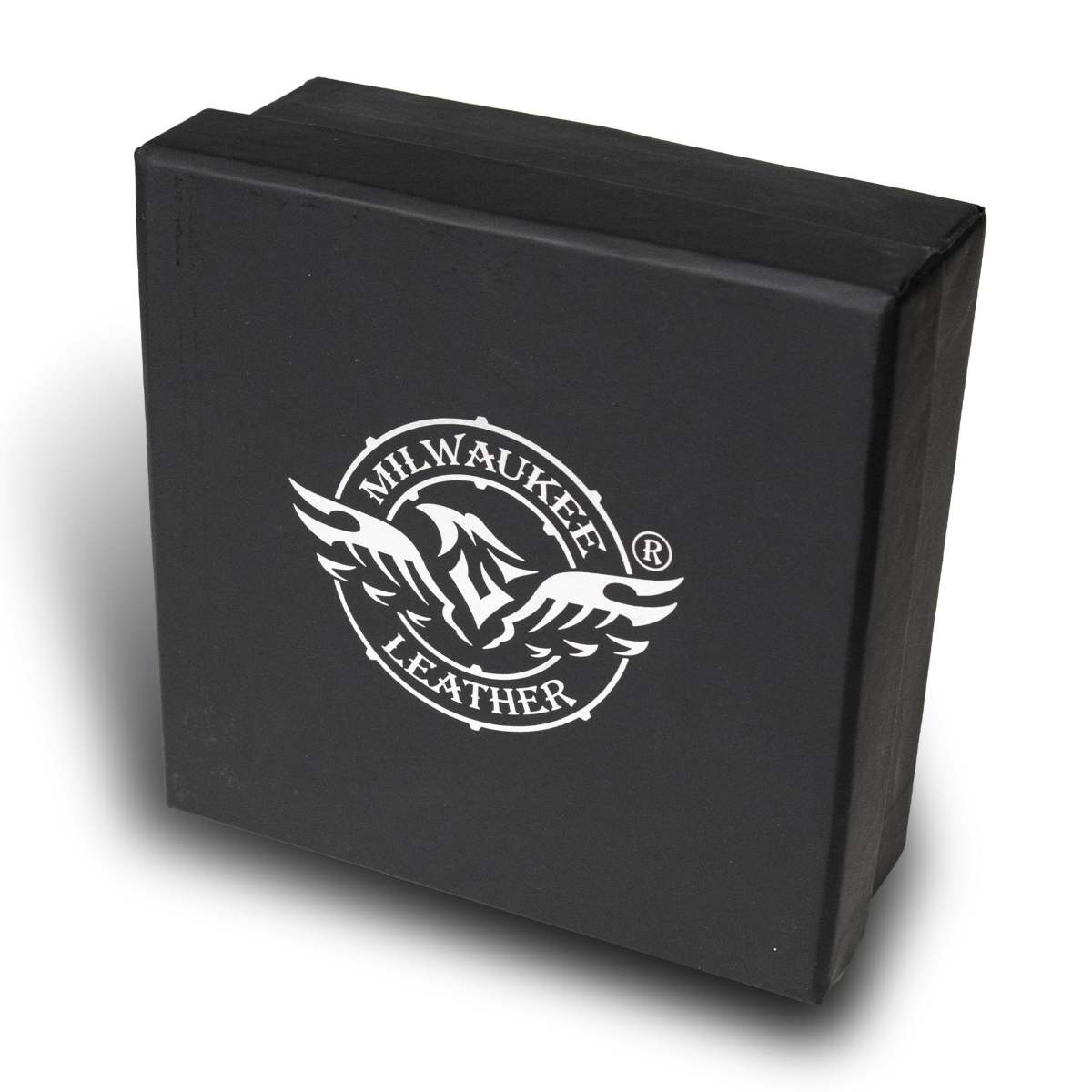 Milwaukee Leather MP7122 Men's Engine Block & Wings - Black Leather Belt w/ Interchangeable Buckle - 1.5 inches Wide