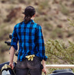 Hot Leathers FLL3004 Ladies Black and Aqua Long Sleeve Flannel