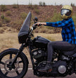 Hot Leathers FLL3004 Ladies Black and Aqua Long Sleeve Flannel