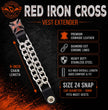 Milwaukee Leather 4-Piece Vest Extender Set - Red Iron Cross, Double Chrome Chains, 4-Inch-MLA6029SET