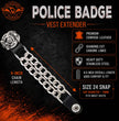 Milwaukee Leather 4-Piece Vest Extender Set - Police Badge, Double Chrome Chains, 4-Inch-MLA6032SET
