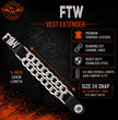 Milwaukee Leather 4-Piece Vest Extender Set - FTW, Double Chrome Chains, 4-Inch-MLA6036SET