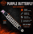 Milwaukee Leather 4-Piece Vest Extender Set - Purple Butterfly, Double Chrome Chains, 4-Inch-MLA6037SET