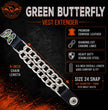 Milwaukee Leather 4-Piece Vest Extender Set - Green Butterfly, Double Chrome Chains, 4-Inch-MLA6040SET