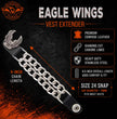 Milwaukee Leather 4-Piece Vest Extender Set - Eagle With Wings, Double Chrome Chains, 4-Inch-MLA6046SET