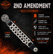 Milwaukee Leather 4-Piece Vest Extender Set - 2nd Amendment, Double Chrome Chains, 4-Inch-MLA6047SET