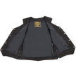 Milwaukee Leather MDL4001 Women's Black Denim Motorcycle Vest with Side Lace and 4 Snap Front