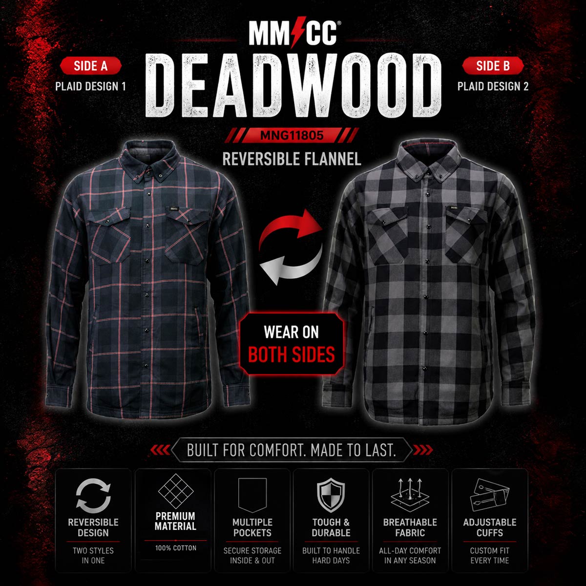 Milwaukee Motorcycle Clothing Co. Men's Motorcycle Shirt MNG11805