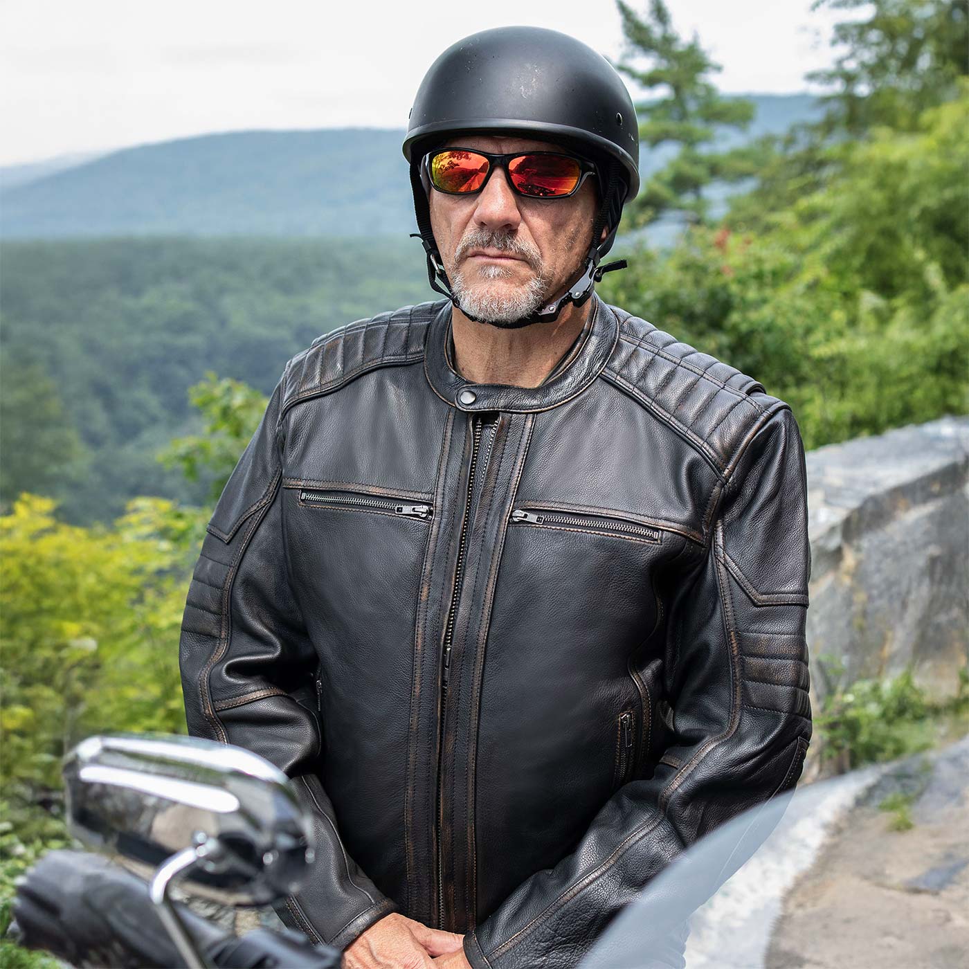 Milwaukee Motorcycle Clothing Co. Men's Brown Leather Jacket, MMC10004