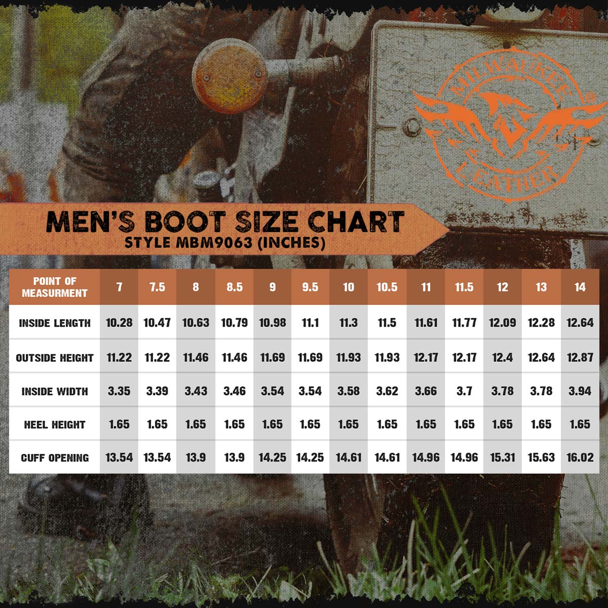 Milwaukee Leather MBM9063 Men's Classic Distressed Brown Leather Motorcycle Engineer Riding Biker Boots