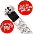 Milwaukee Leather Skull Head Medallion Vest Extender - Double Chrome Chains Genuine Leather 6.5" Extension 4-PCS MLA6019SET