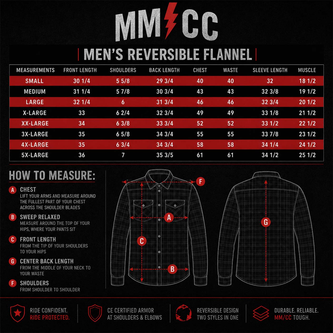 Milwaukee Motorcycle Clothing Co. Men's Reversible Plaid Flannel Shirt