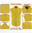 Milwaukee Leather DM4008 Men's Yellow Lightweight Denim Shirt with with Frayed Cut Off Sleeveless Look