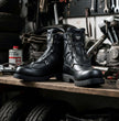 MMCC MB440 Men's Throttle Black Leather Biker Boots - Riding Footwear