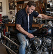 Milwaukee Leather MDM11669 Men’s Black Button-Up Heavy-Duty Work Shirt - Classic Mechanic Shirt w/ Pockets