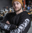 Milwaukee Leather Men's Bare Bones Black Reflective CE Armored Riding Hoodie, Shoulder and Elbow Armor - MPM1797