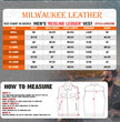 Milwaukee Leather Men's Redline Ledger Club‑Style Motorcycle Premium Leather Vest w/ Red Stitching LKM3788