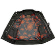 Milwaukee Leather Men's Redline Ledger Club‑Style Motorcycle Premium Leather Vest w/ Red Stitching LKM3788