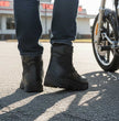 Milwaukee Leather Men's 6-inch Black Leather Swat Style-Tactical Lace-Up Biker Boots w/ Side Zippers MBM9011