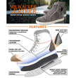 Milwaukee Leather MBM9109 Men's Grey Suede Leather Reinforced Street Riding Waterproof Shoes w/ Ankle Support