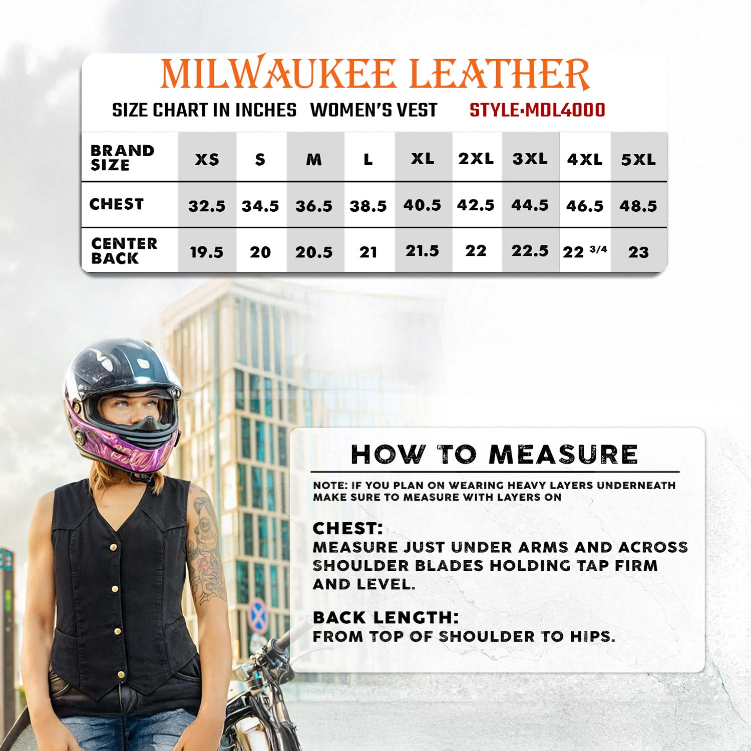 Milwaukee Leather MDL4000 Women's Blue Plain Side 4 Snap Front Denim Vest