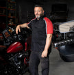 Milwaukee Motorcycle Clothing Co. Men’s Blk/Red Mechanic Work Shirt – w / Reflective Strip, Rider‑Built MDM11606