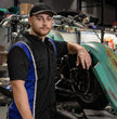 Milwaukee Motorcycle Clothing Co. Men’s Blk/Blue Mechanic Work Shirt – w / Reflective Strip, Rider‑Built MDM11609