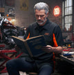 Biker Clothing Co. MDM11676 Men’s Black-Orange Button-Up Heavy-Duty Work Shirt - Classic Mechanic Shirt w/ Pockets